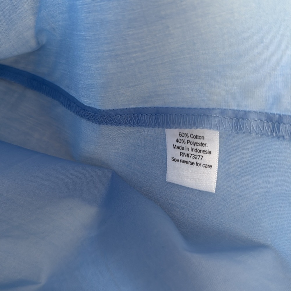 Croft & Barrow Sky Blue Splitneck Shirt Dress Size L Cotton Blend - Picture 8 of 10